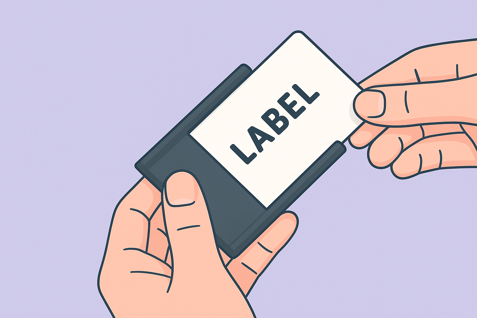 Non-adhesive labels: thermal cards for Dymo, Brother and Zebra