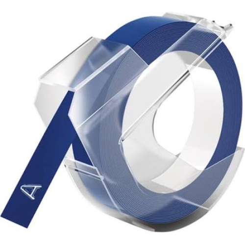 Dymo S0898140 compatible labeltape, white on blue, 9mm x 3m