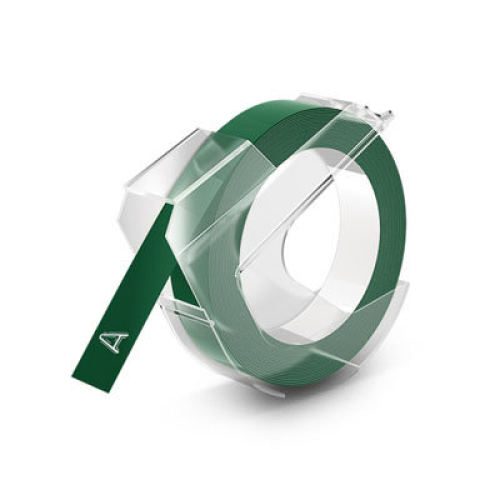 Dymo S0898160 compatible labeltape, white on green, 9mm x 3m