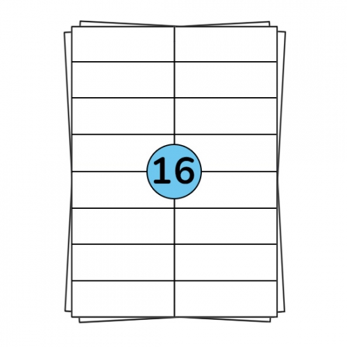 A4 sheet labels 105 x 37 mm, 1,600 labels