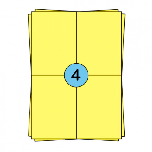 A4 sheet labels 104 x 148 mm, yellow, 400 labels