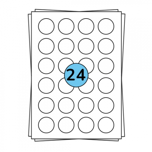 A4 sheet labels Ø 40 mm, 2,400 labels