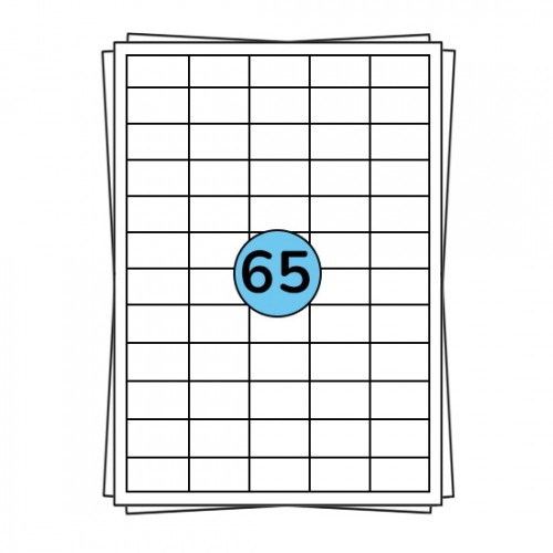 A4 sheet labels 38 x 21 mm, 6,500 labels