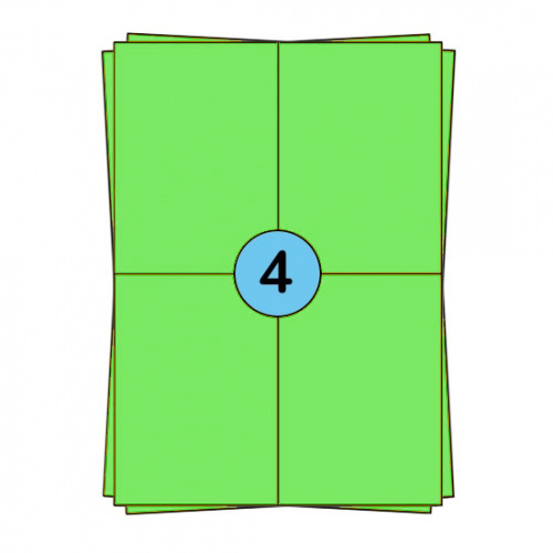 A4 sheet labels 104 x 148 mm, green, 400 labels
