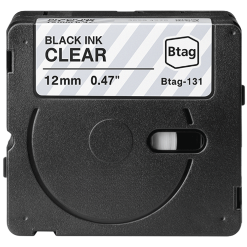 Brother Btag-131 compatible label tape black on transparent 12mm