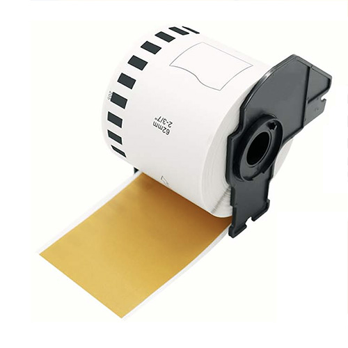 Brother DK-22205 compatible labels gold, 62mm x 30,48m
