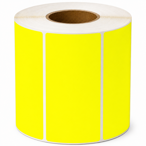 Zebra compatible labels, 100 x 50mm, 1000 labels, thermal transfer, fluorescent yellow
